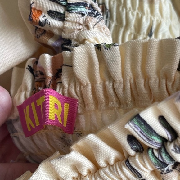 NWOT Jolene Joshua Tree Butter Yellow Print Shirred Western Print Dress - Picture 10 of 12